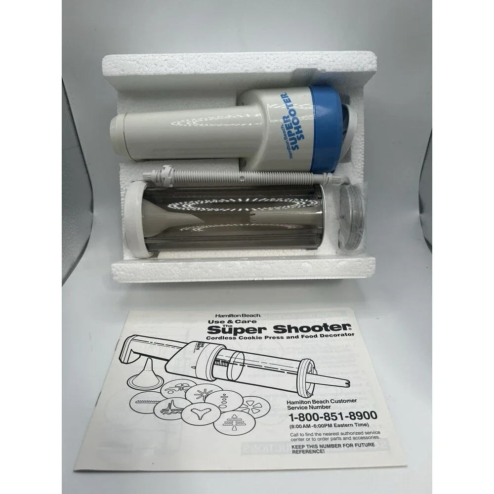 Hamilton Beach The Super Shooter Cordless Cookie Press Food Decorator White